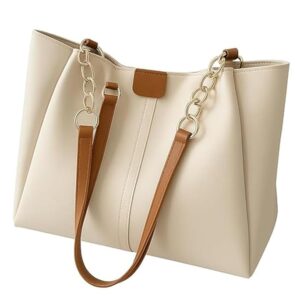 women’s shoulder handbag | elegant pu leather tote with chain strap