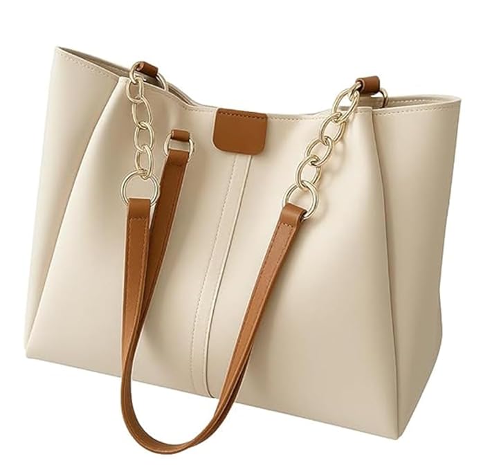 women’s shoulder handbag | elegant pu leather tote with chain strap